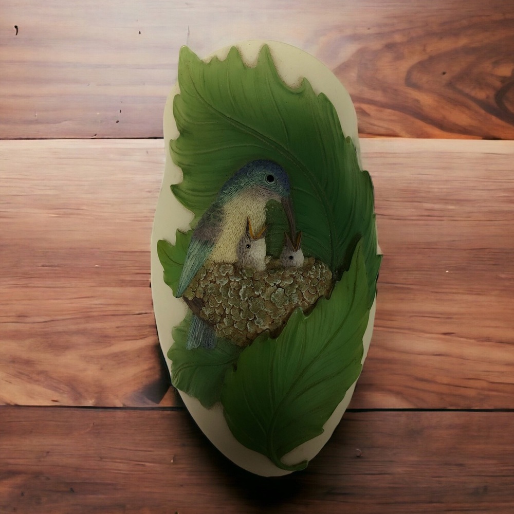 IBIS and ORCHID - Retired Wall Vases hummingbird Nest #171 feeding babies